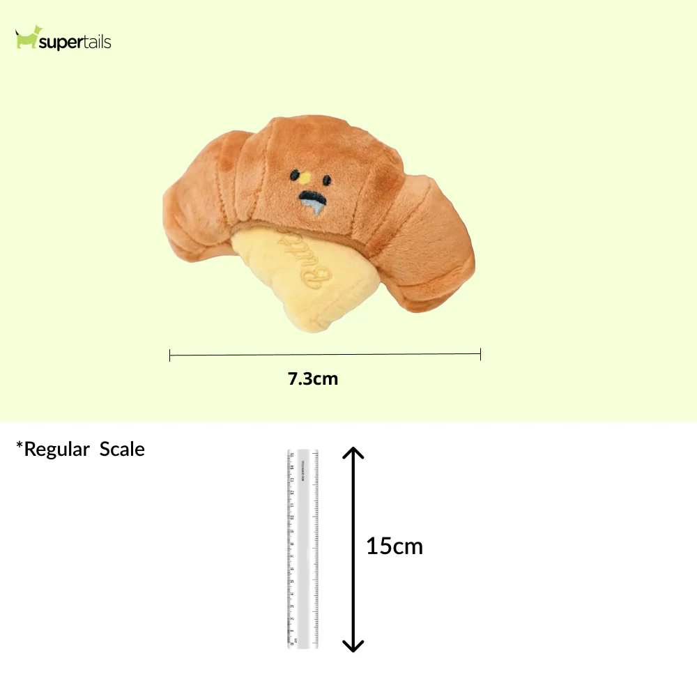 Talking Dog Club Crusty Croissant Interactive Plush Toy for Dogs (Brown) - Image 2