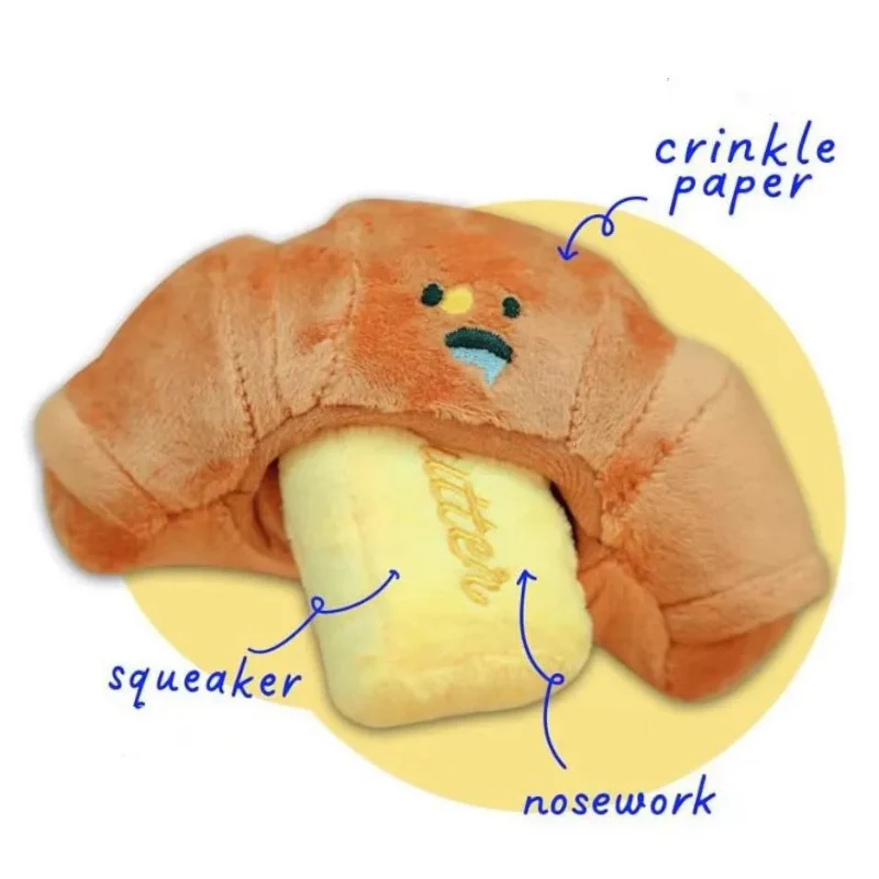 Talking Dog Club Crusty Croissant Interactive Plush Toy for Dogs (Brown) - Image 6