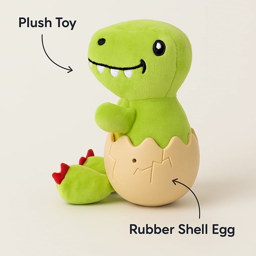 Talking Dog Club Dino in a Shell Plush Toy for Dogs (Green) - Image 3