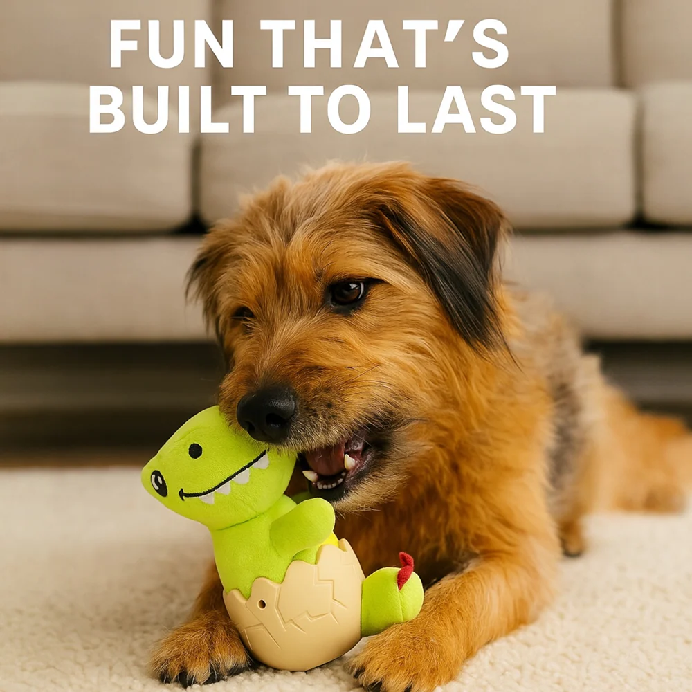Talking Dog Club Dino in a Shell Plush Toy for Dogs (Green) - Image 5