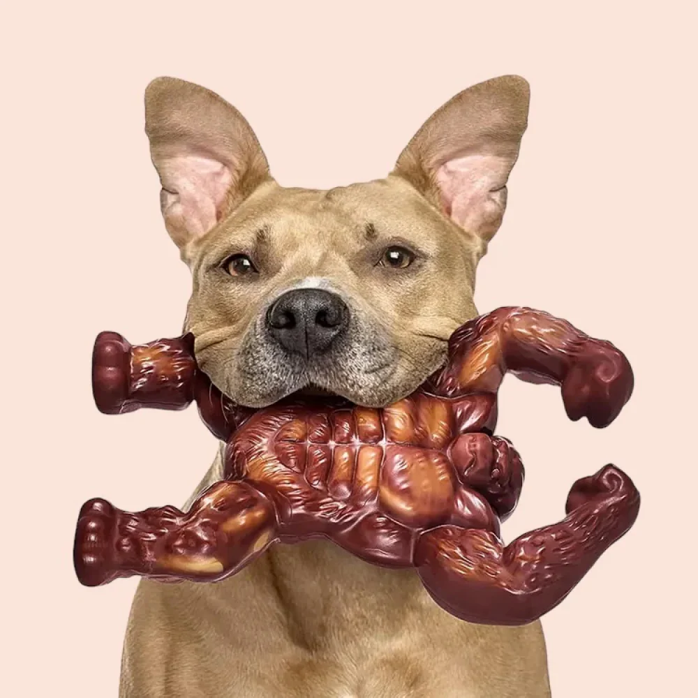 Talking Dog Club Gorilla Nylon Bone Heavy Chew Toy for Dogs (Brown) - Image 6