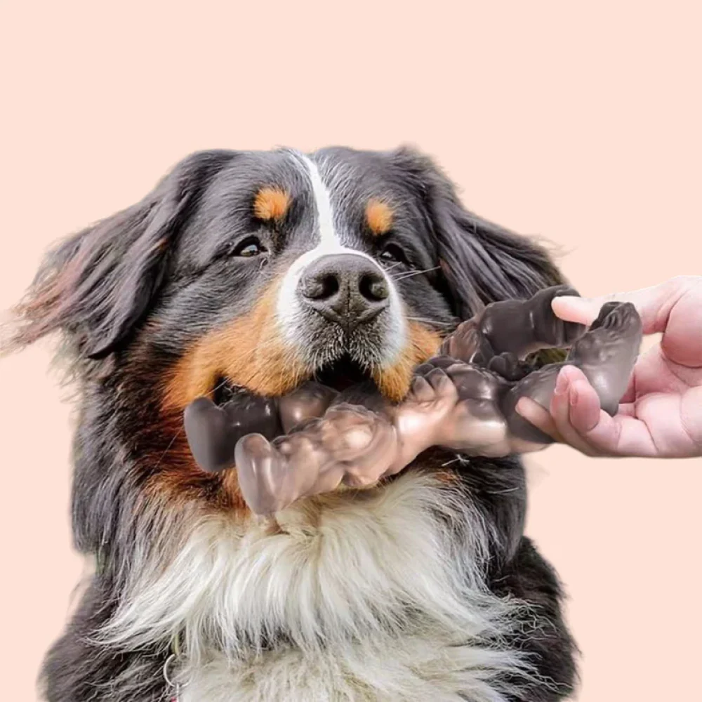 Talking Dog Club Gorilla Nylon Bone Heavy Chew Toy for Dogs (Brown) - Image 7