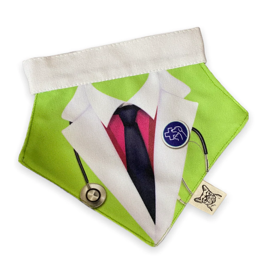 Talking Dog Club Doctor Bandana for Dogs and Cats (Brown) - Image 3