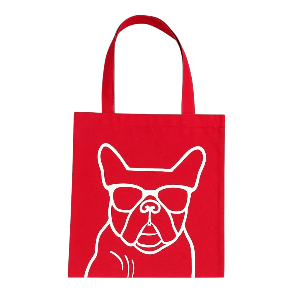 Talking Dog Club Dog Face Carry All Tote Bag for Women (Red)