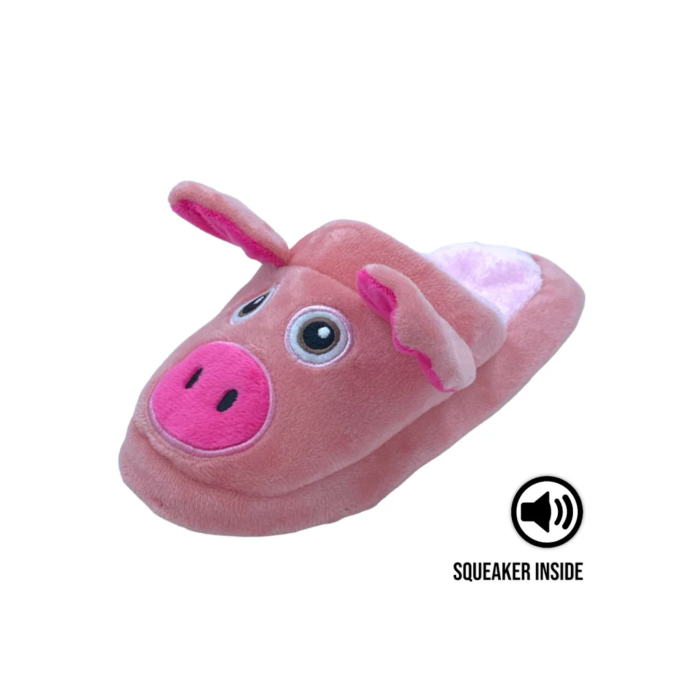 Talking Dog Club Doggie Pig Slipper Squeaky Plush Toy for Dogs (Pink) - Image 3