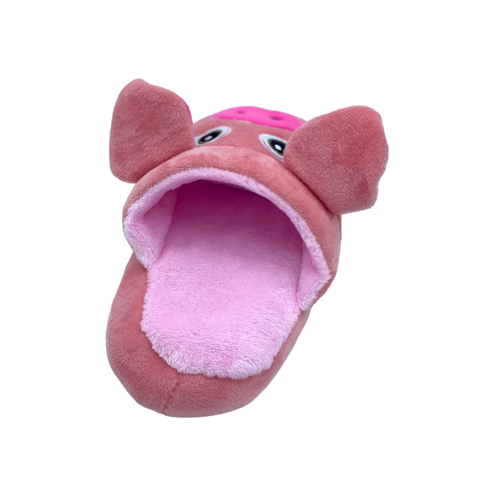 Talking Dog Club Doggie Pig Slipper Squeaky Plush Toy for Dogs (Pink) - Image 5