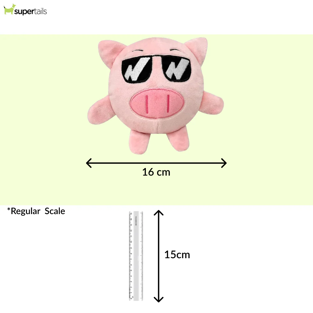 Talking Dog Club Pop A Pig Bouncy Plush Toy for Dogs (Pink) - Image 2