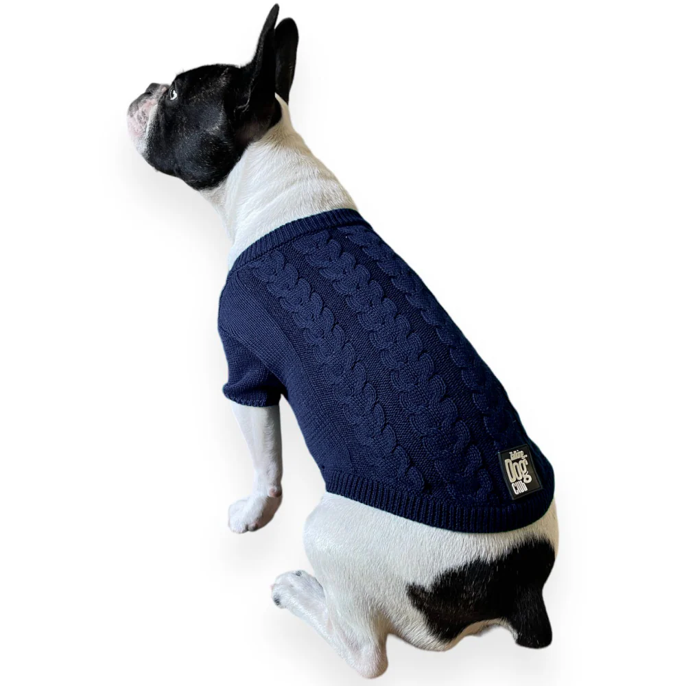 Talking Dog Club Doggy Jumper Sweater for Dogs and Cats (Navy Blue) - Image 2