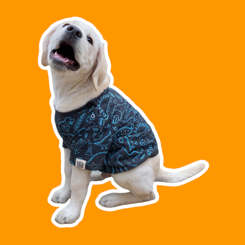 Talking Dog Club Doggy Warmer Dino Sweatshirt for Dogs (Charcoal) - Image 3
