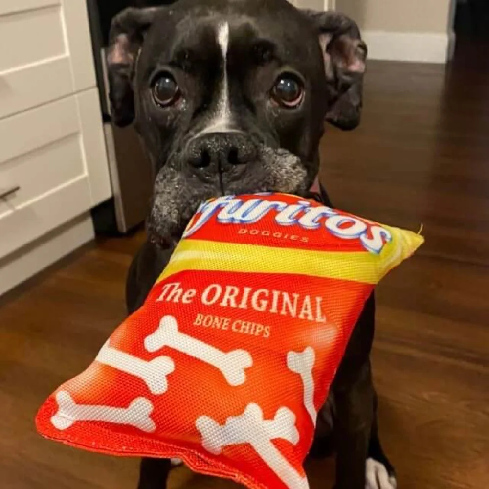 Talking Dog Club Dogritos 1 Zero Calories Chips Plush Toy for Dogs (Red) - Image 3