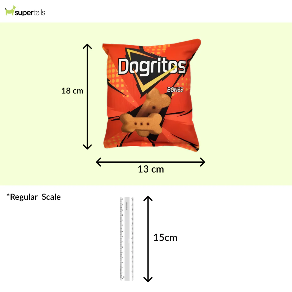 Talking Dog Club Dogritos 2 Zero Calories Chips Plush Toy for Dogs (Orange/Red) - Image 2