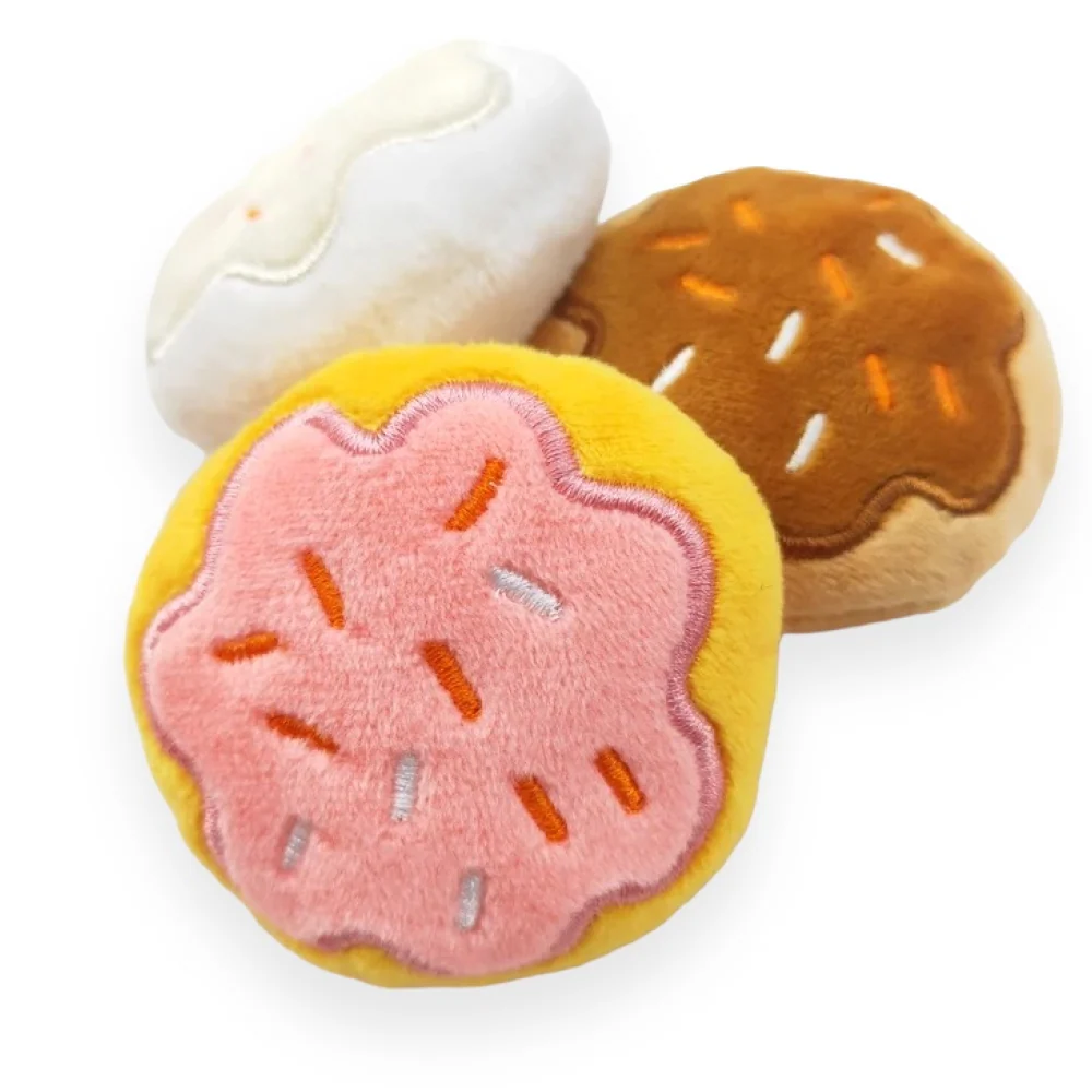 Talking Dog Club Donut Box with 3 Detachable Donut Interactive Plush Toy for Dogs (Pink) - Image 6