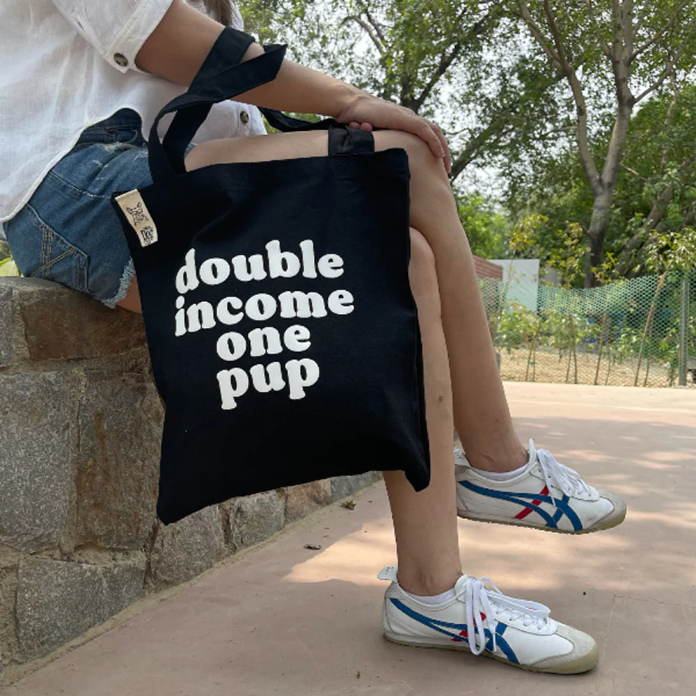 Talking Dog Club Double Income Single Pup Carry All Tote Bag for Women (Black) - Image 2