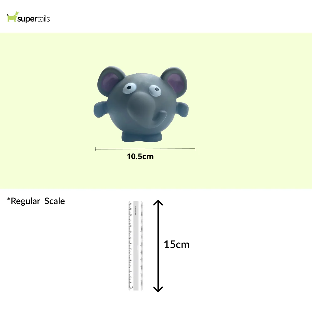 Talking Dog Club Elephant Bouncy Ball Toy for Dogs (Grey) - Image 2