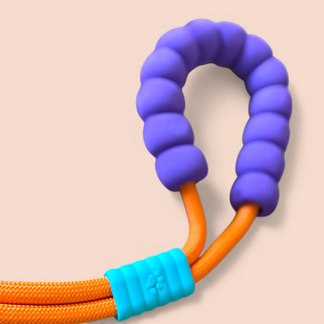 Talking Dog Club Extra Strong Vivid Handle Leash for Dogs (Orange/Purple) - Image 3