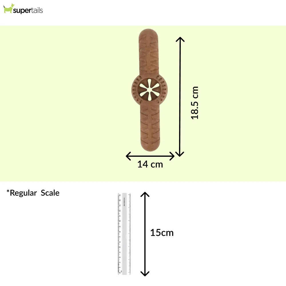 Talking Dog Club Bar Nylon Bone Heavy Chew Toy for Dogs (Brown) - Image 2