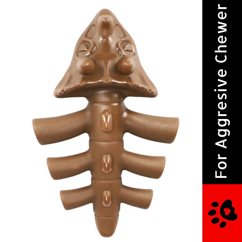 Talking Dog Club Dinosaur Nylon Bone Heavy Chew Toy for Dogs (Brown) - Image 3