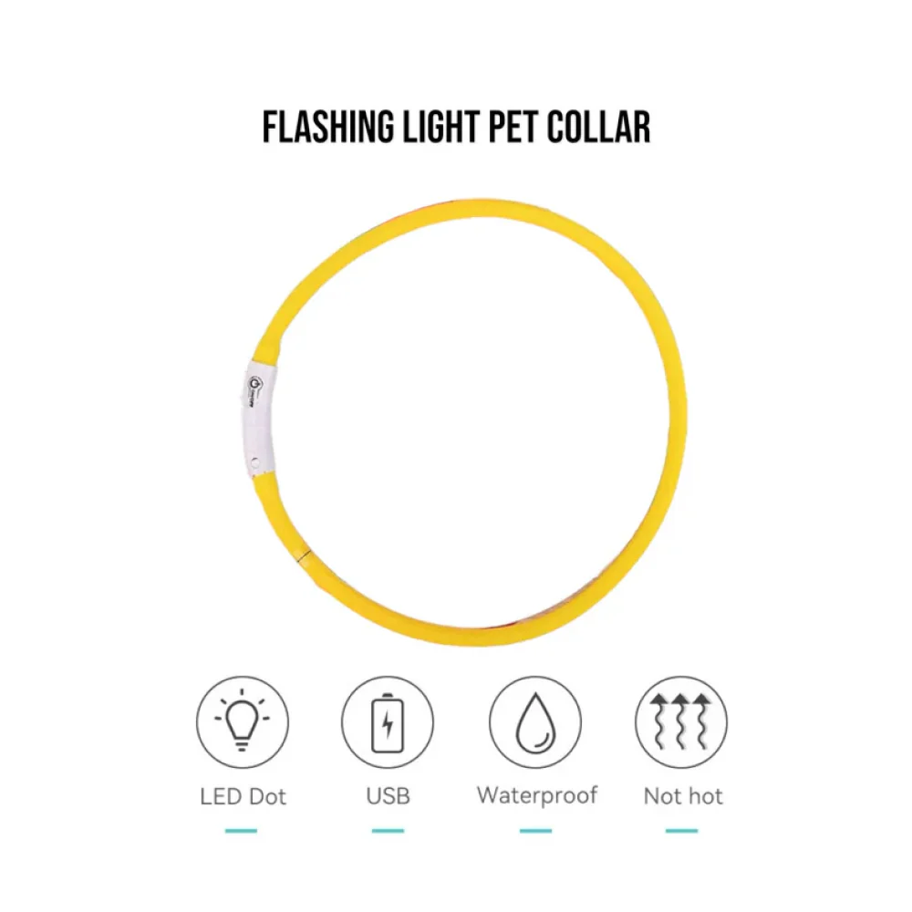 Talking Dog Club Flashing Light Collar for Dogs (Yellow) - Image 3