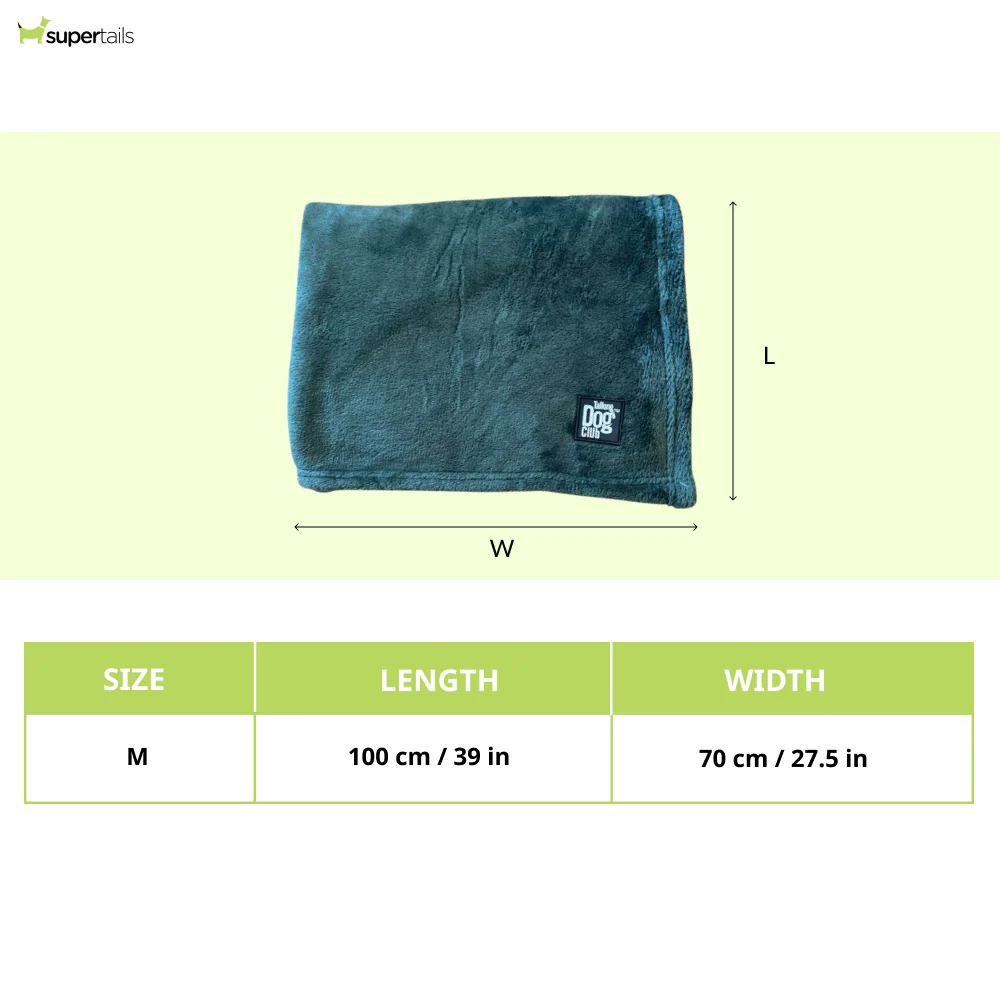 Talking Dog Club Fleece Blanket For Dogs and Cats (Dark Green) - Image 2