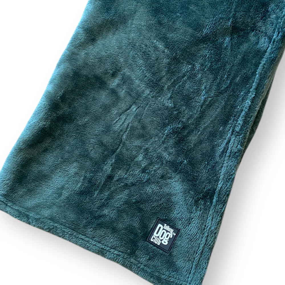 Talking Dog Club Fleece Blanket For Dogs and Cats (Dark Green) - Image 3