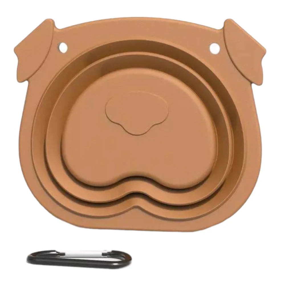 Talking Dog Club Foldable Travel Bowl for Dogs (Brown) - Image 2