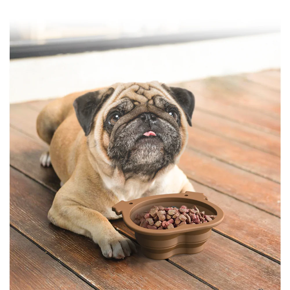 Talking Dog Club Foldable Travel Bowl for Dogs (Brown) - Image 4