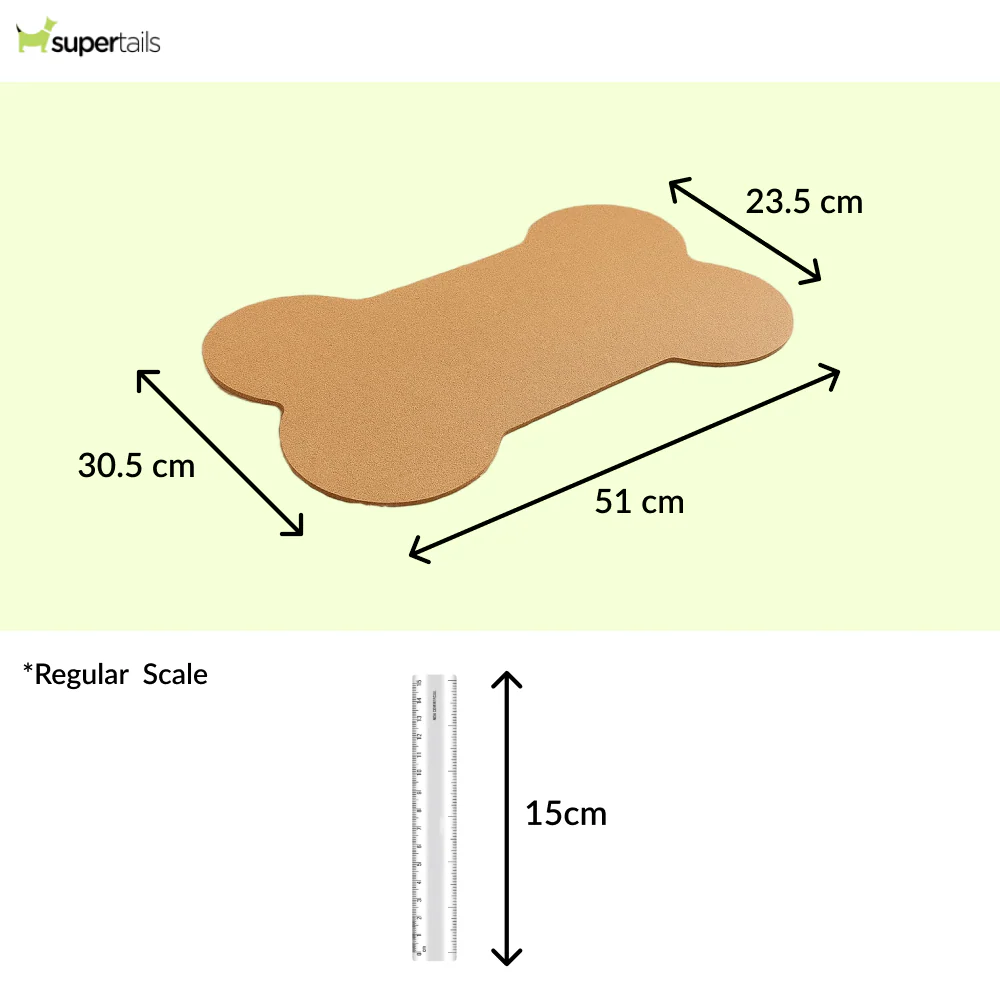 Talking Dog Club Food and Water Cork a Mat Floor for Dogs and Cats (Brown) - Image 2