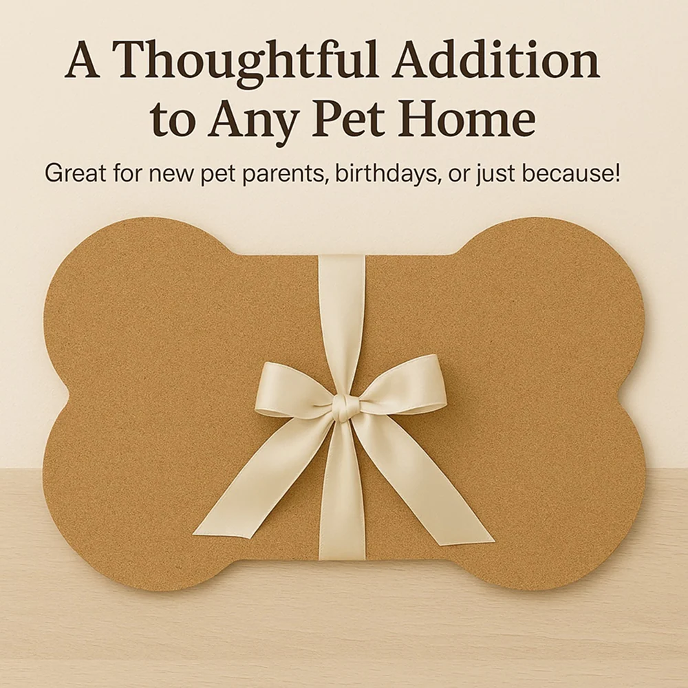 Talking Dog Club Food and Water Cork a Mat Floor for Dogs and Cats (Brown) - Image 8