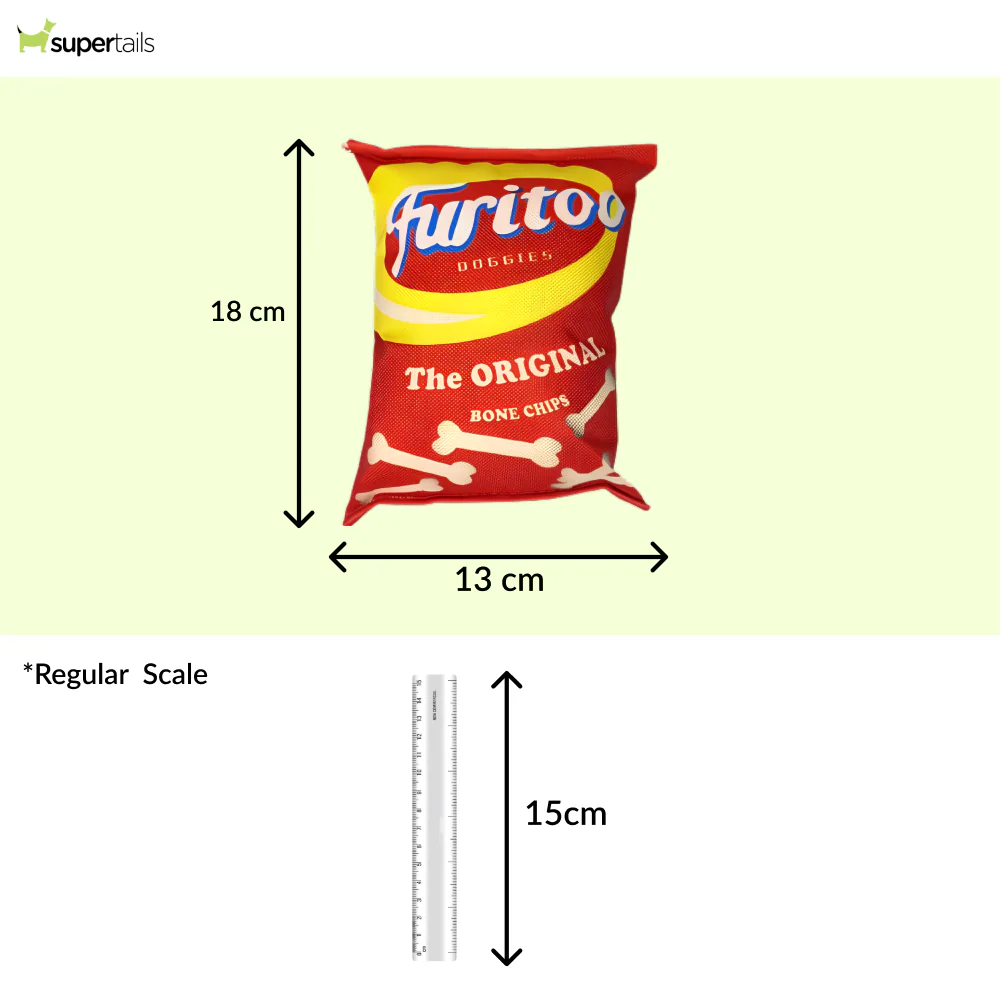 Talking Dog Club Furitoo Zero Calories Chips Plush Toy for Dogs (Red) - Image 2