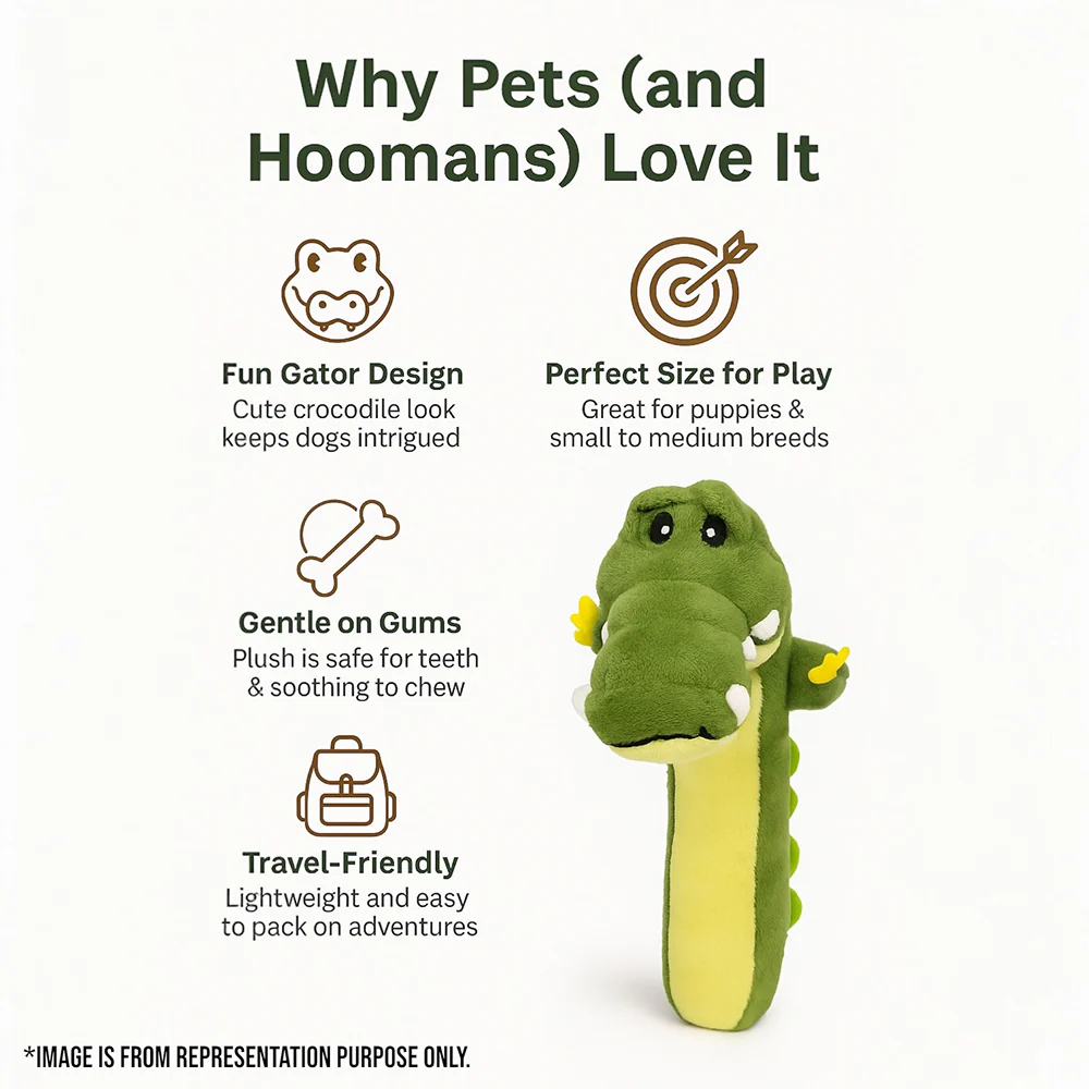Talking Dog Club Gator Plush Toy for Dogs (Green) - Image 4