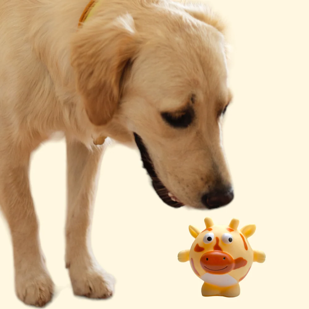Talking Dog Club Giraffe Bouncy Ball Toy for Dogs (Orange) - Image 6