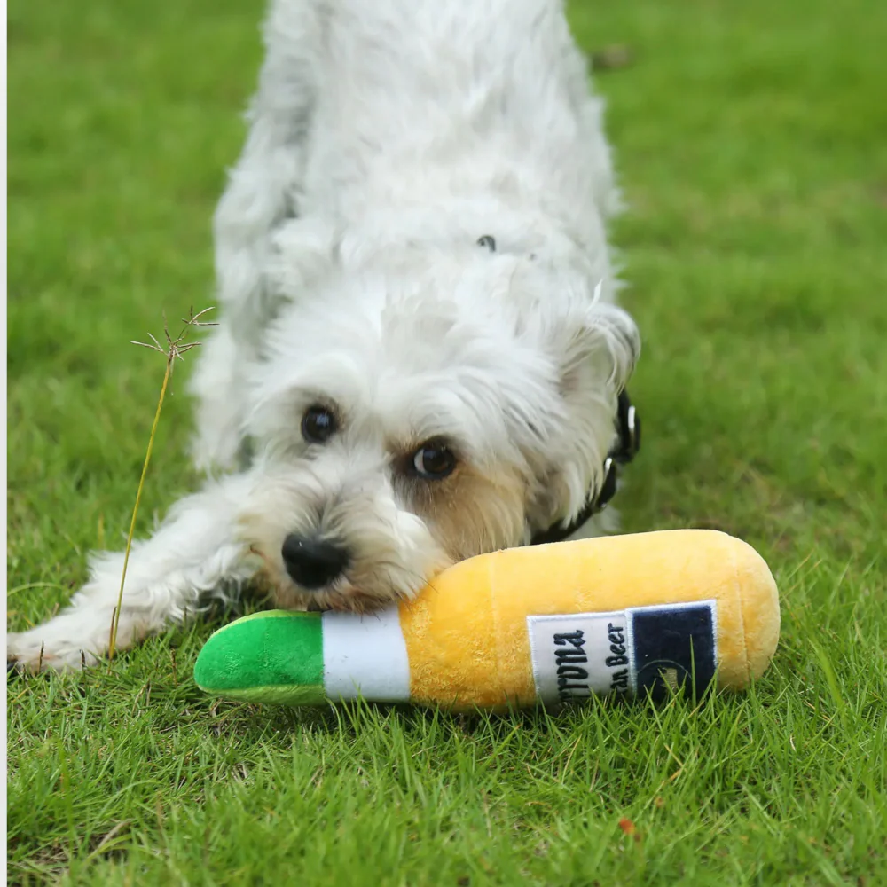 Talking Dog Club Grrona Mexican Beer Plush Toy for Dogs (Yellow) - Image 3