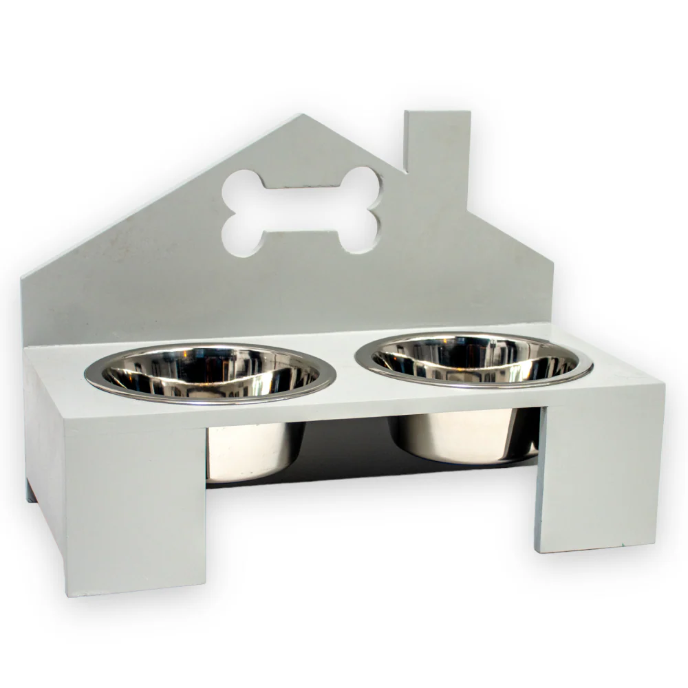 Talking Dog Club Home Sweet Home Doggy Bowl Diners for Dogs (Grey) - Image 2