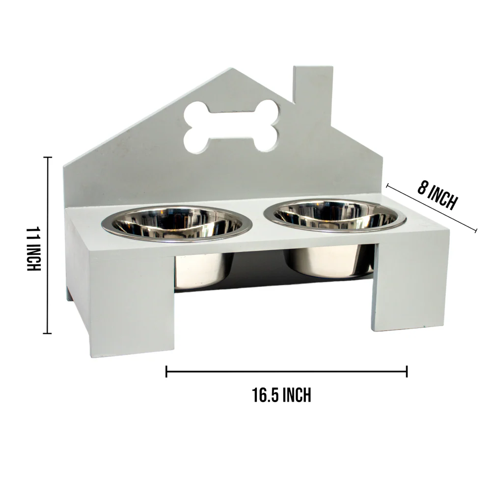 Talking Dog Club Home Sweet Home Doggy Bowl Diners for Dogs (Grey) - Image 3