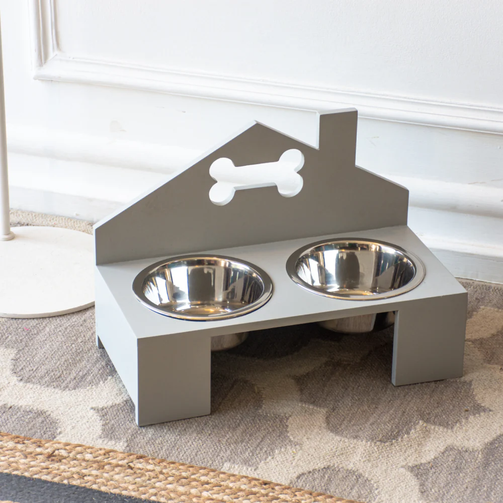 Talking Dog Club Home Sweet Home Doggy Bowl Diners for Dogs (Grey) - Image 4