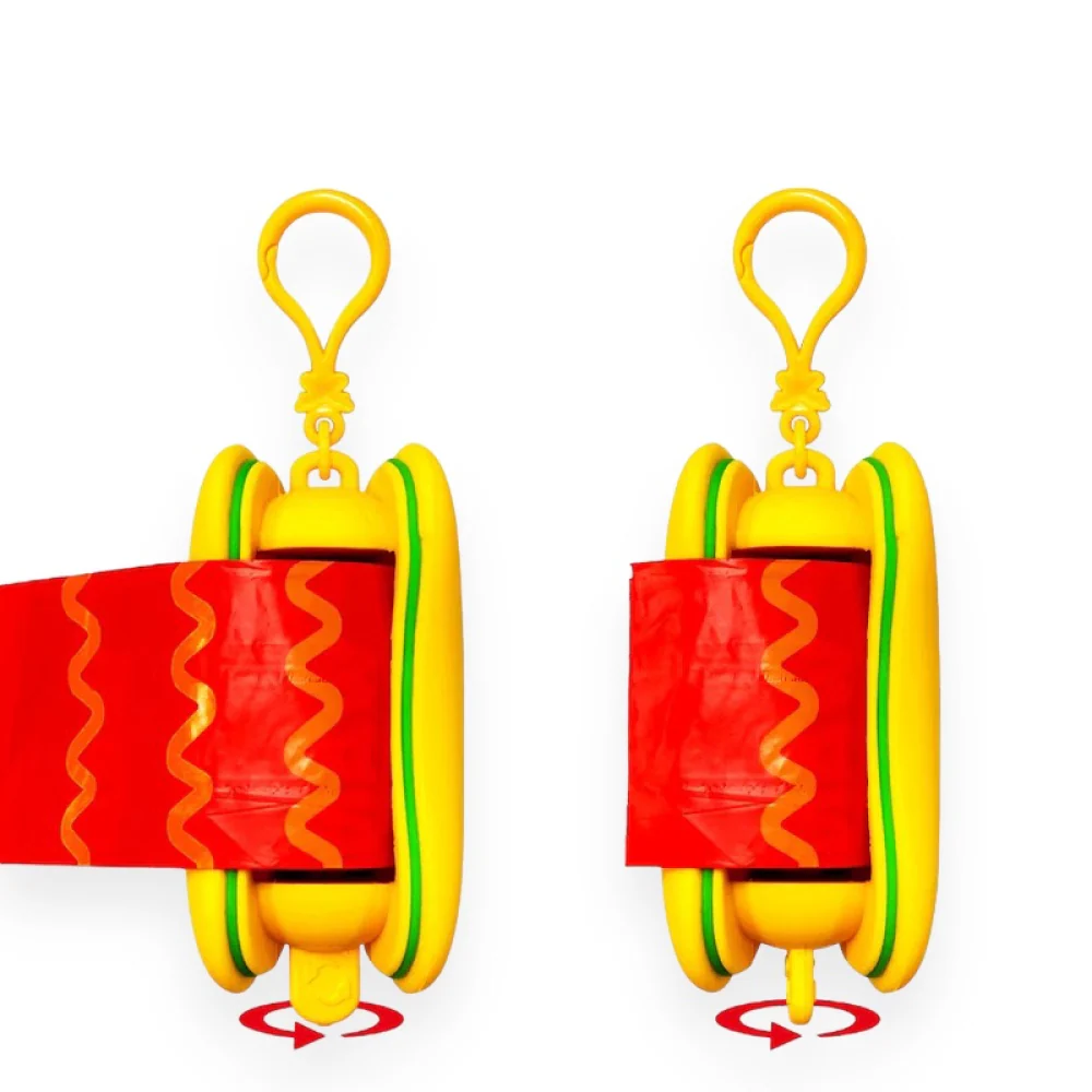 Talking Dog Club Hot Dog Poop Bag Dispenser for Dogs (Yellow/Red) - Image 3