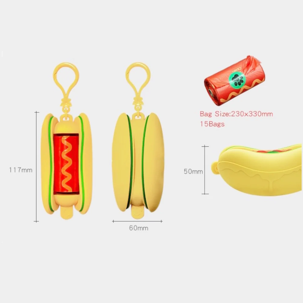 Talking Dog Club Hot Dog Poop Bag Dispenser for Dogs (Yellow/Red) - Image 5