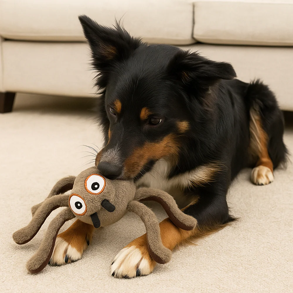 Talking Dog Club Itsy Bitsy Spider Plush Toy for Dogs (Brown) - Image 5