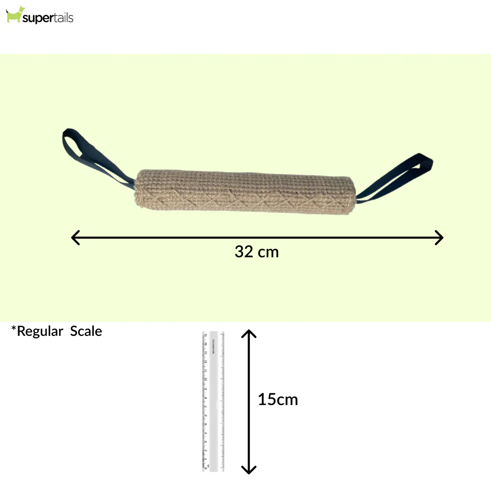 Talking Dog Club Jute Biting Roll Toy for Dogs (Brown) - Image 2