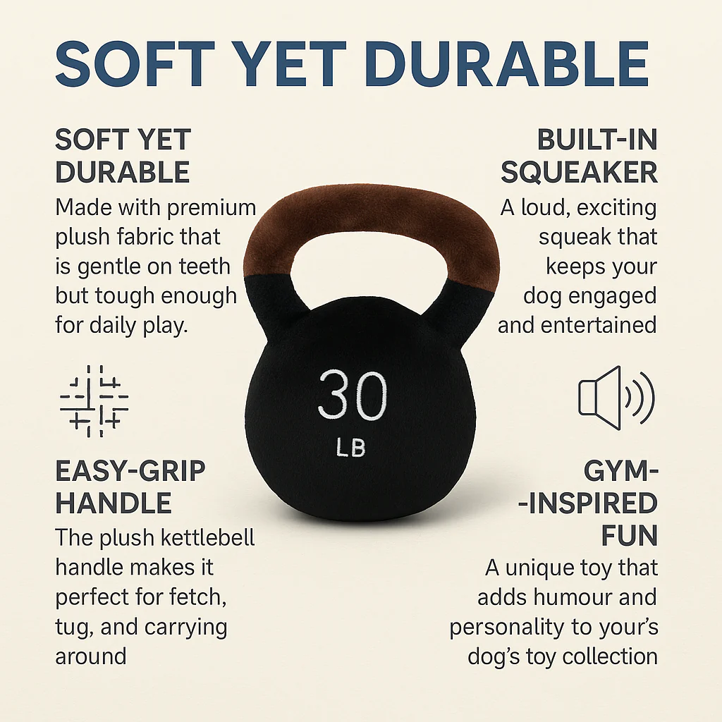 Talking Dog Club Kettle Bell Plush Toy for Dogs - Image 2