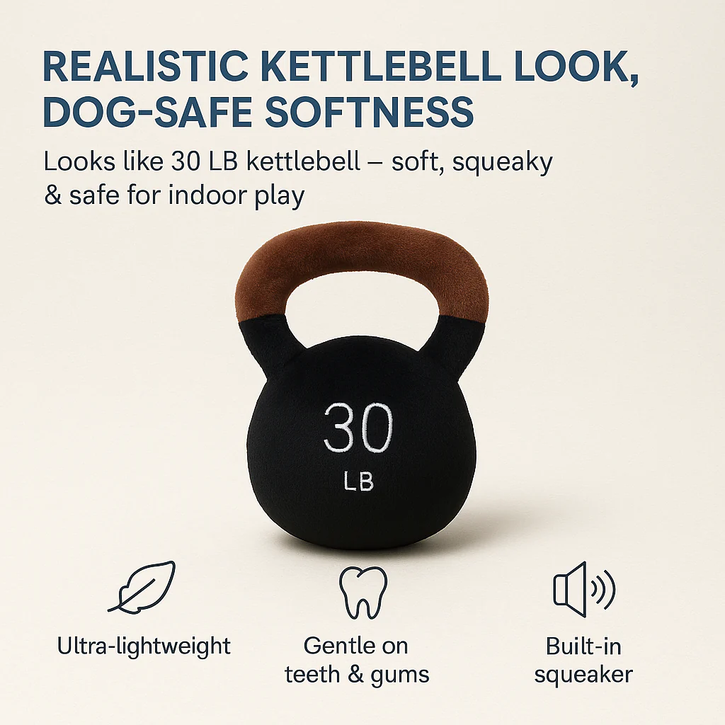 Talking Dog Club Kettle Bell Plush Toy for Dogs - Image 4