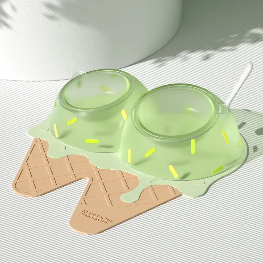 Talking Dog Club Kiwi Ice Cream Bowl for Cats (Green) - Image 2
