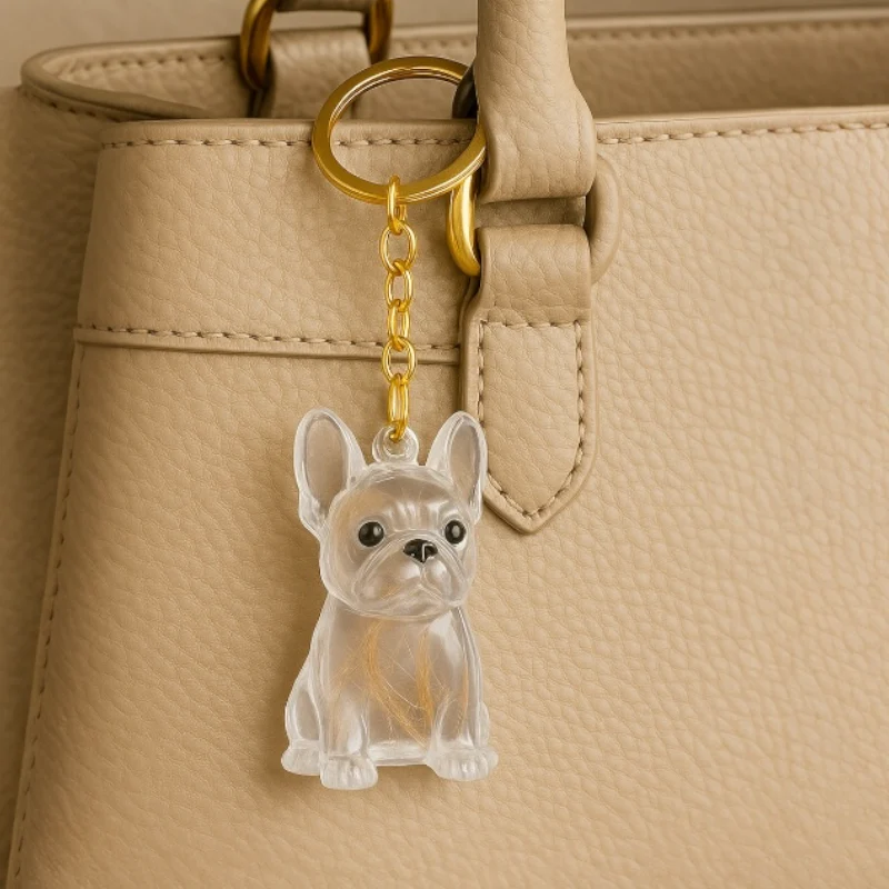 Talking Dog Club French Bulldog Hair Keepsake Capsule Key Chain - Image 2