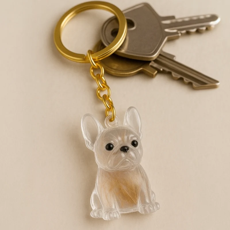 Talking Dog Club French Bulldog Hair Keepsake Capsule Key Chain - Image 4