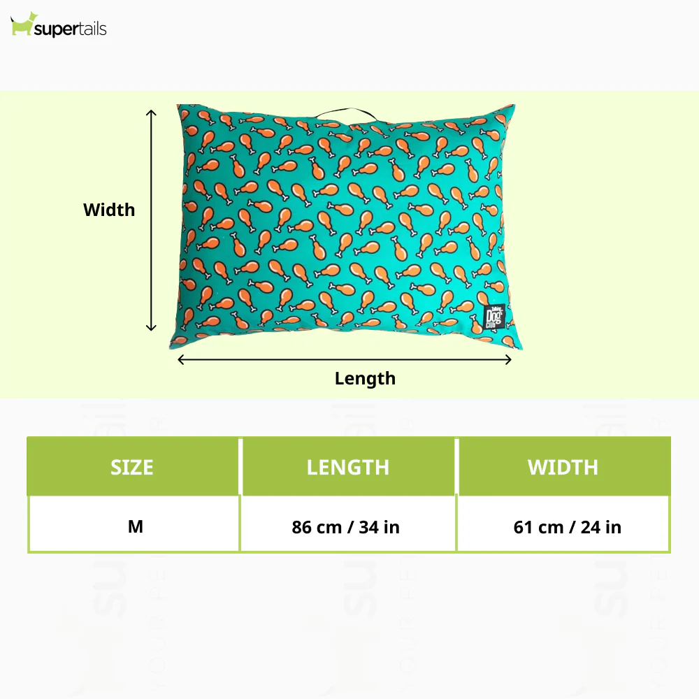 Talking Dog Club Love them Chicken Legs Pillow Bed for Dogs and Cats (Green) - Image 2