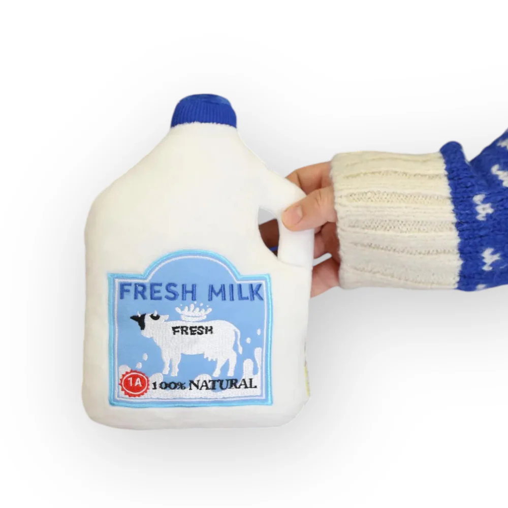 Talking Dog Club Milk Carton Plush Toy for Dogs (White) - Image 5