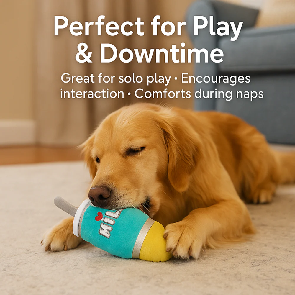 Talking Dog Club Milk Mug Plush Toy for Dogs (Green) - Image 3