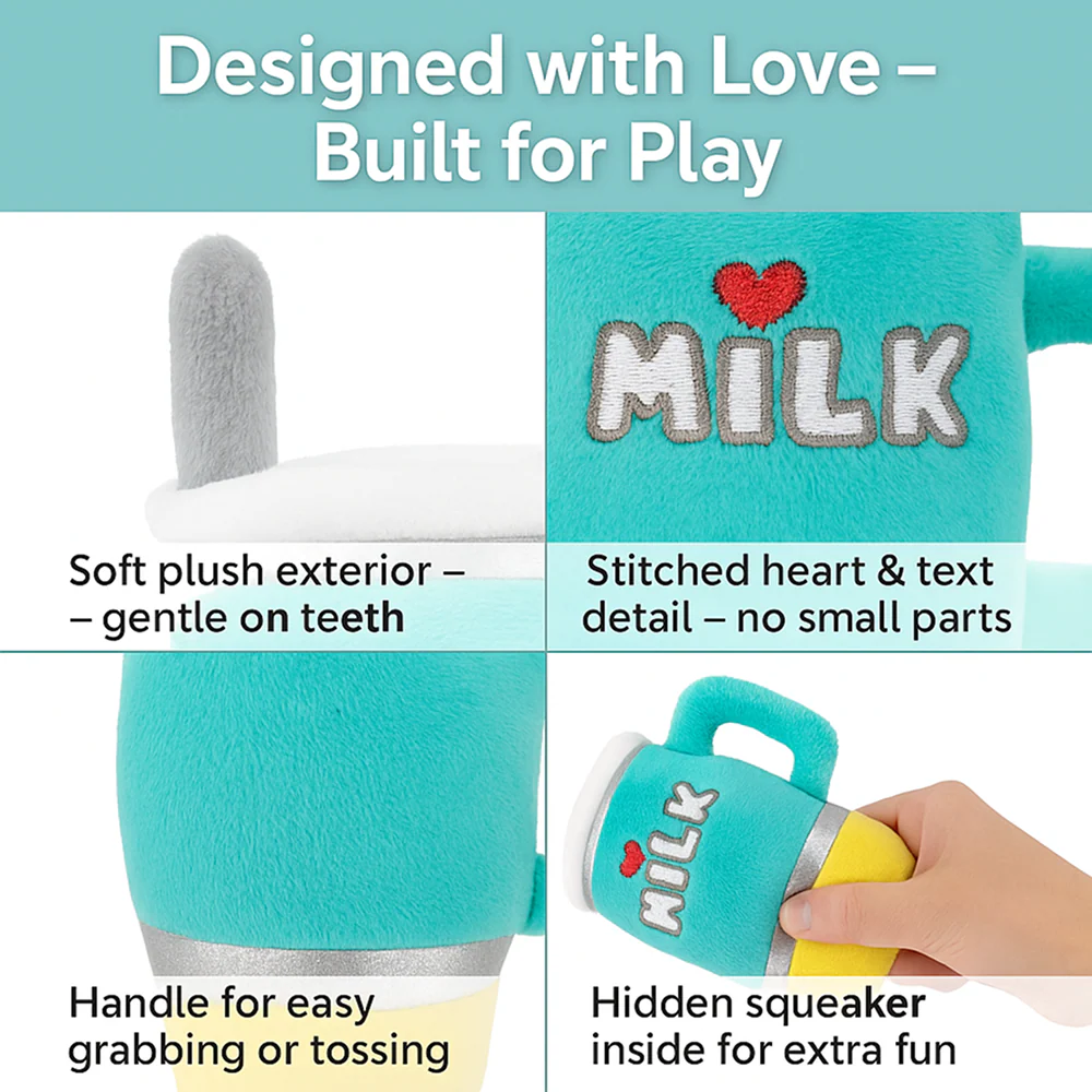 Talking Dog Club Milk Mug Plush Toy for Dogs (Green) - Image 4
