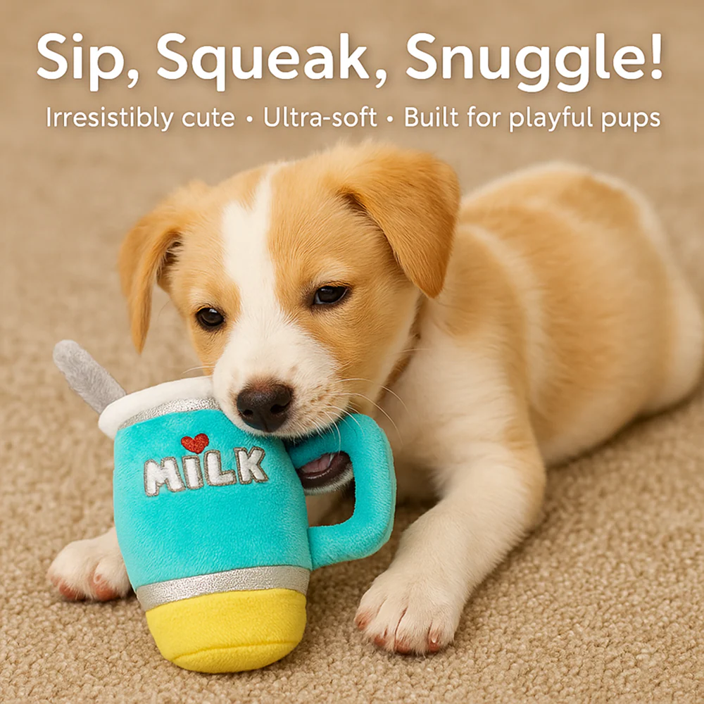 Talking Dog Club Milk Mug Plush Toy for Dogs (Green) - Image 5