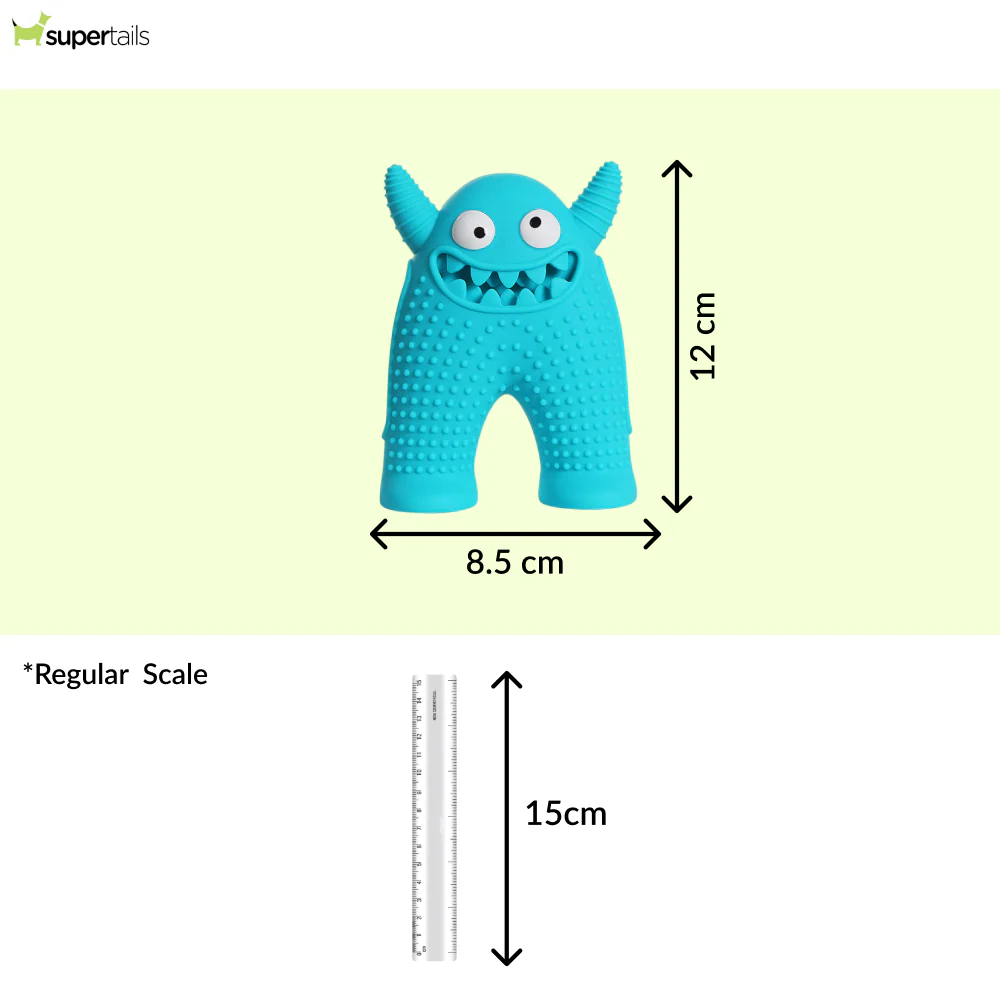 Talking Dog Club Monster Tough Rubber Toy for Dogs and Cats (Blue) - Image 2